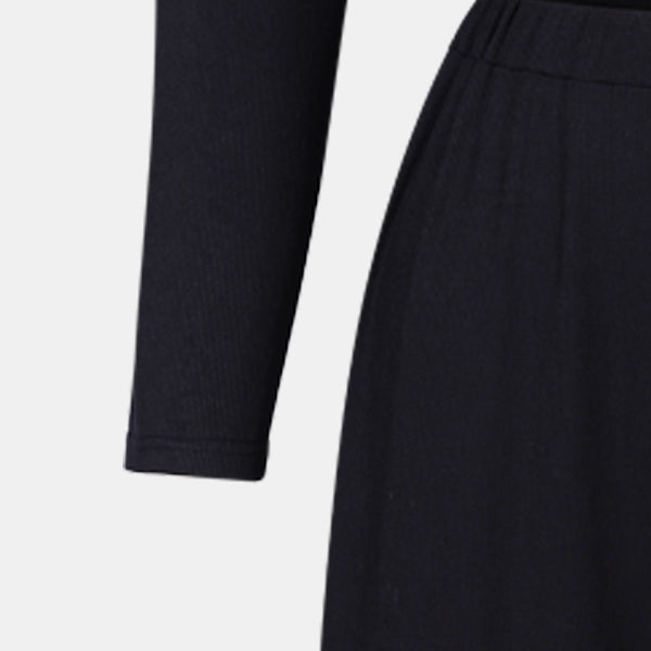 Elengatine Plus Size Caucal Set Black Color Cozy Material