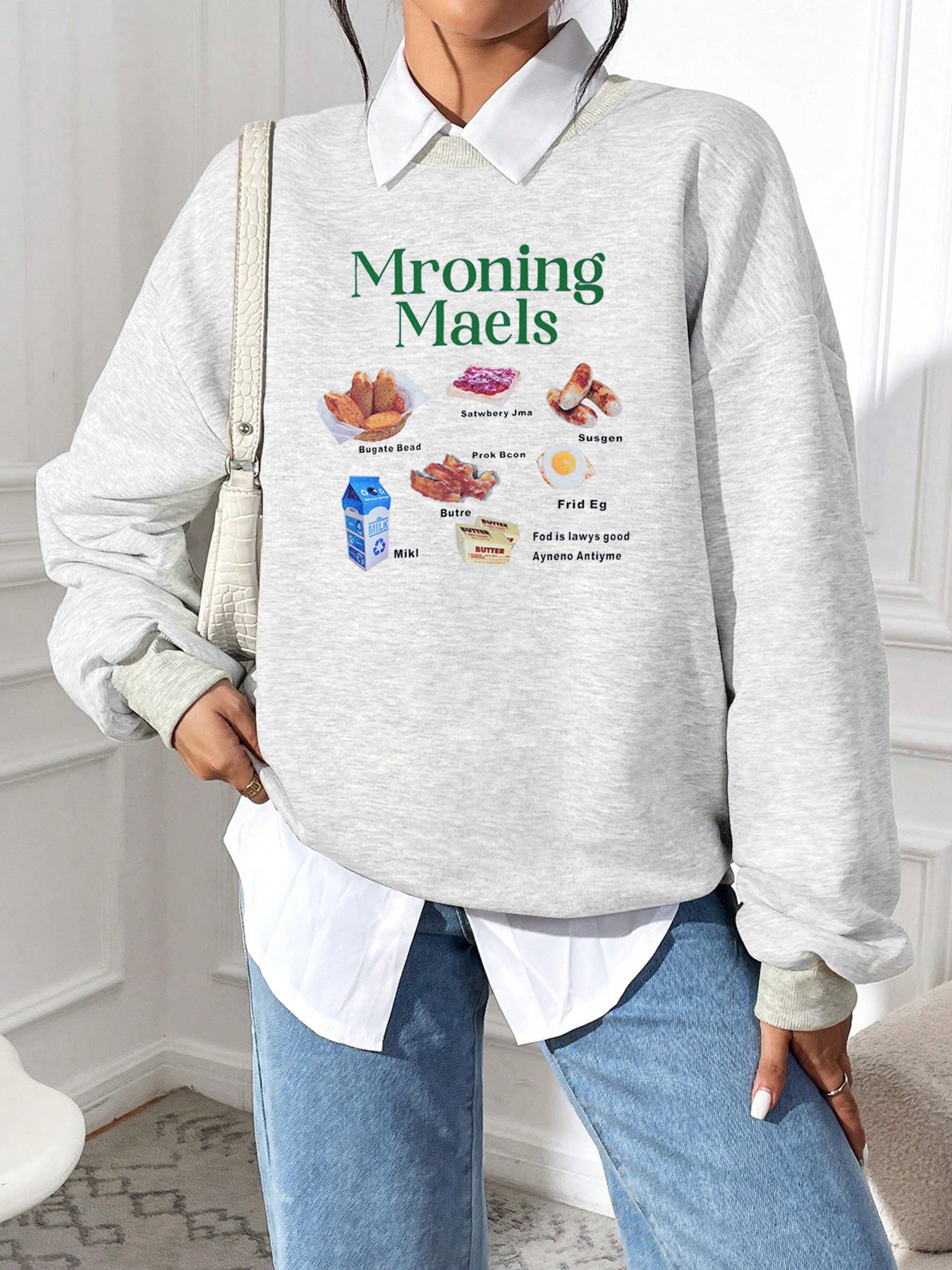 Elengatine Food Patterns Thermal Lined Sweatshirt Hoodies
