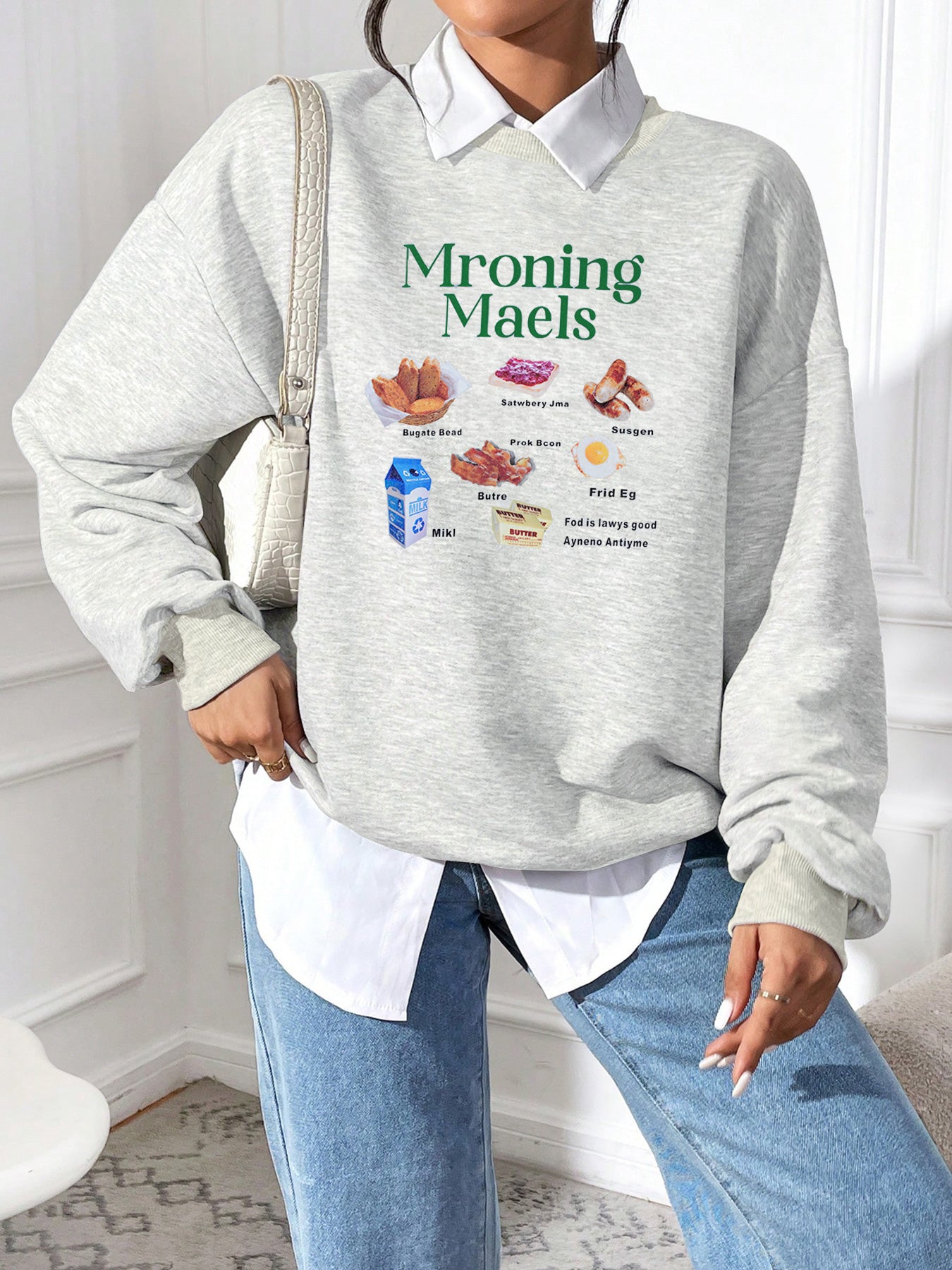 Elengatine Food Patterns Thermal Lined Sweatshirt Hoodies