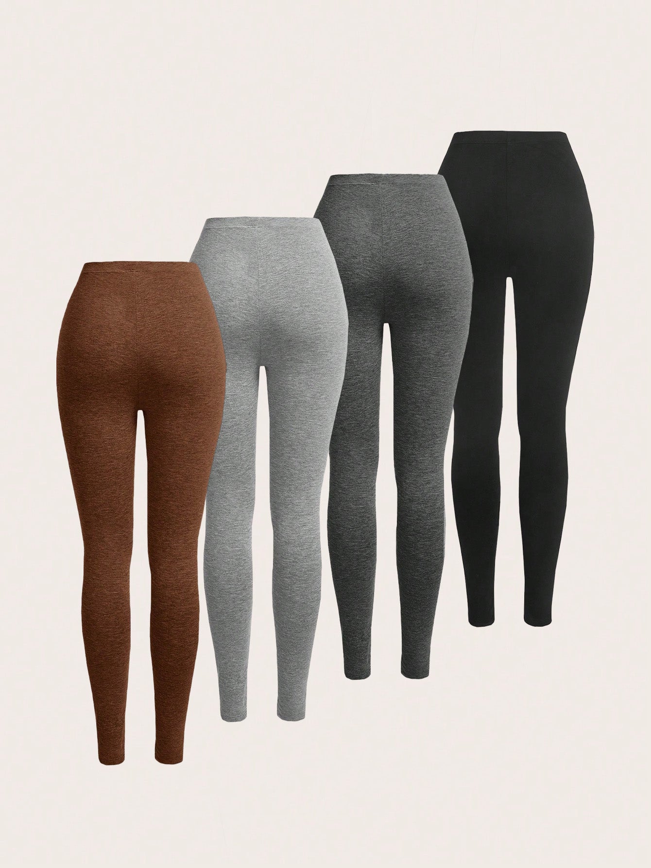 Elengatine 4 PACK Solid High Waist Sports Leggings,High Stretch Seamless Comfortable Breathable Skinny Pants for 2024 Spring Summer,High Rise Tummy Control Sporty Yoga Leggings,Ladies Sportswear Clothing for Indoor Outdoor Wear BXD0021