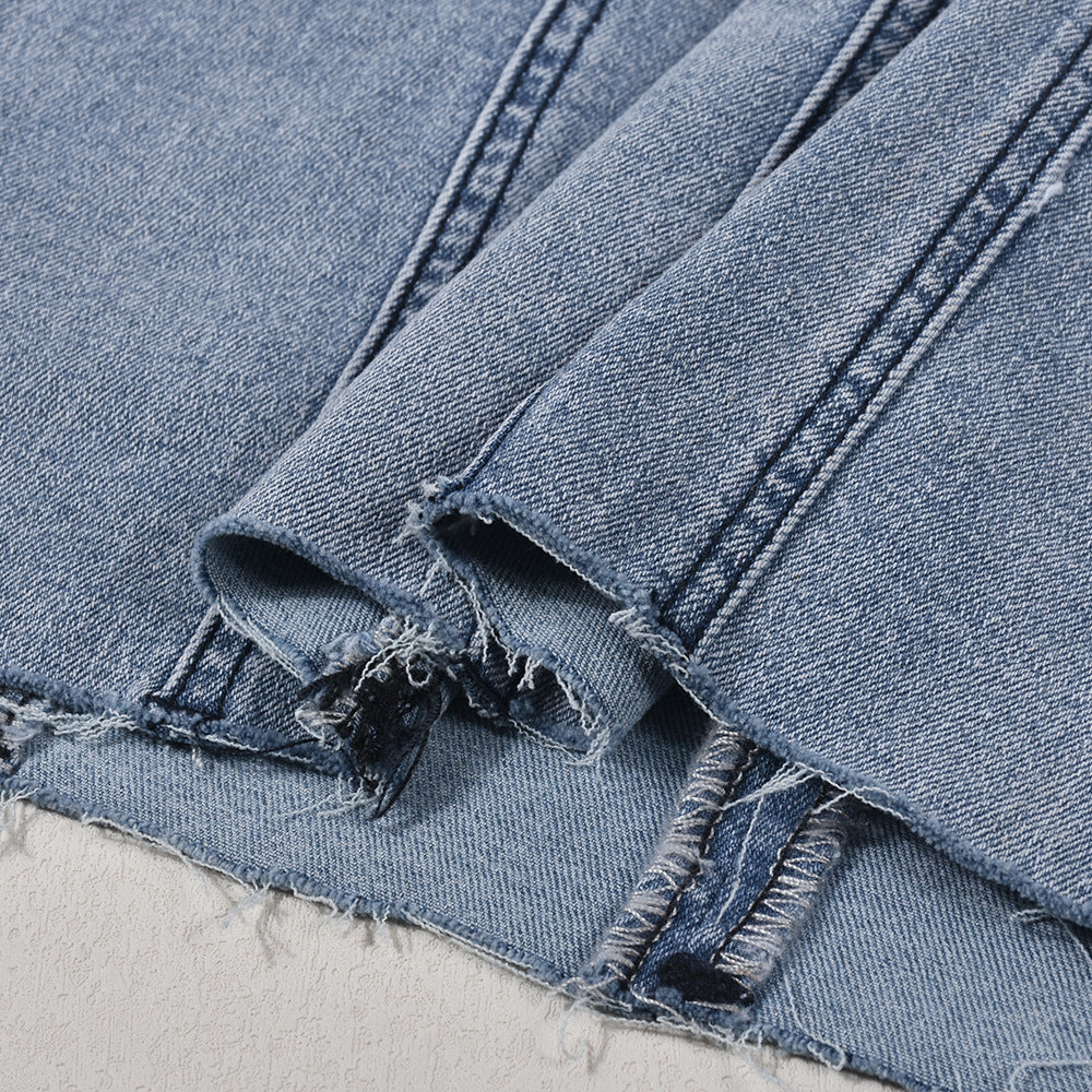 Elengatine Sexy Backless Denim Skirt, Washed breast-wrapped Dress for Women,Sleeveless Skirt For Spring&Summer, Zipper One-piece Collar Design Women Dress 9220DD