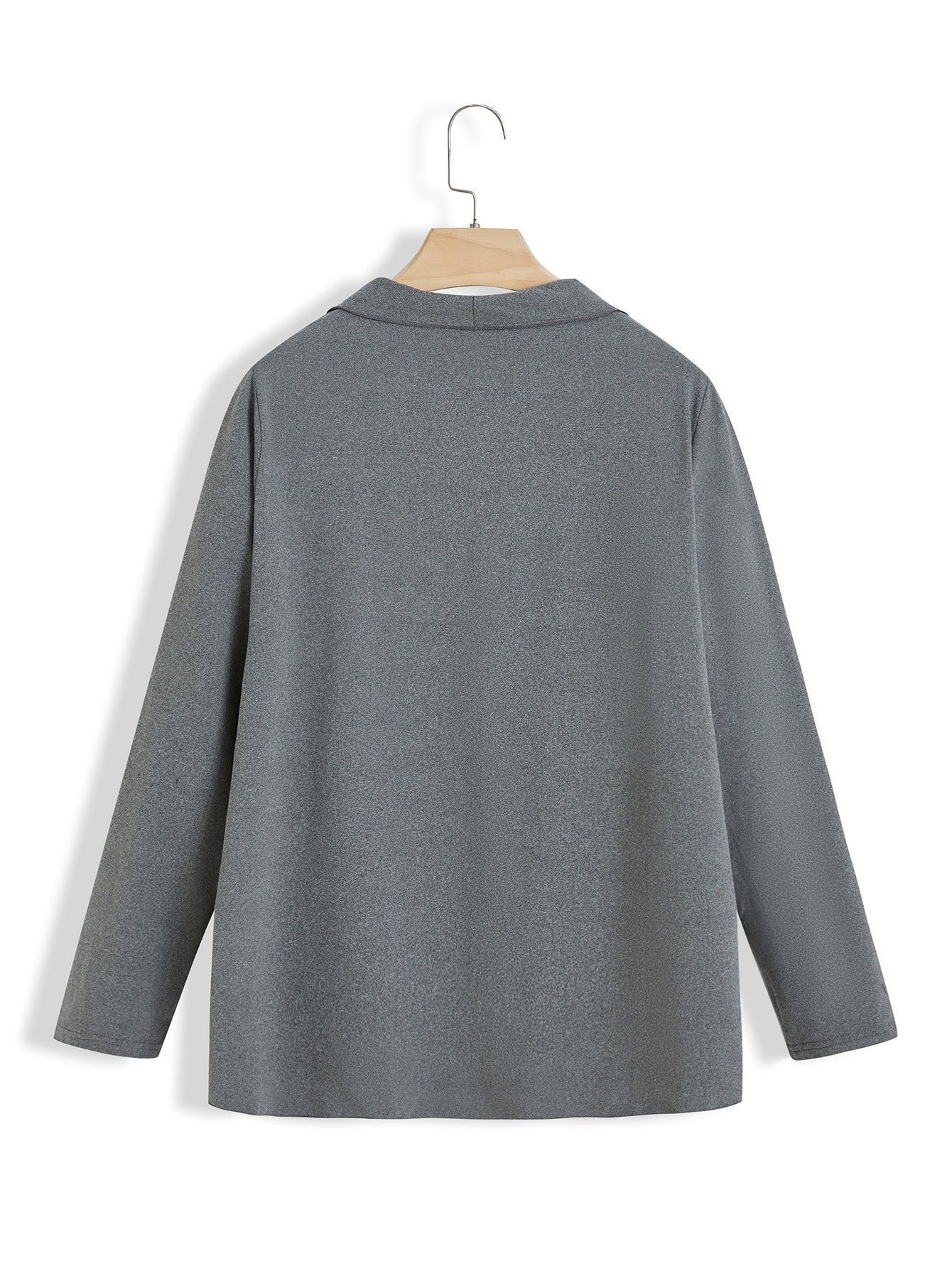 Elengatine Plus Lapel Neck Drop Shoulder Opened Front Coat