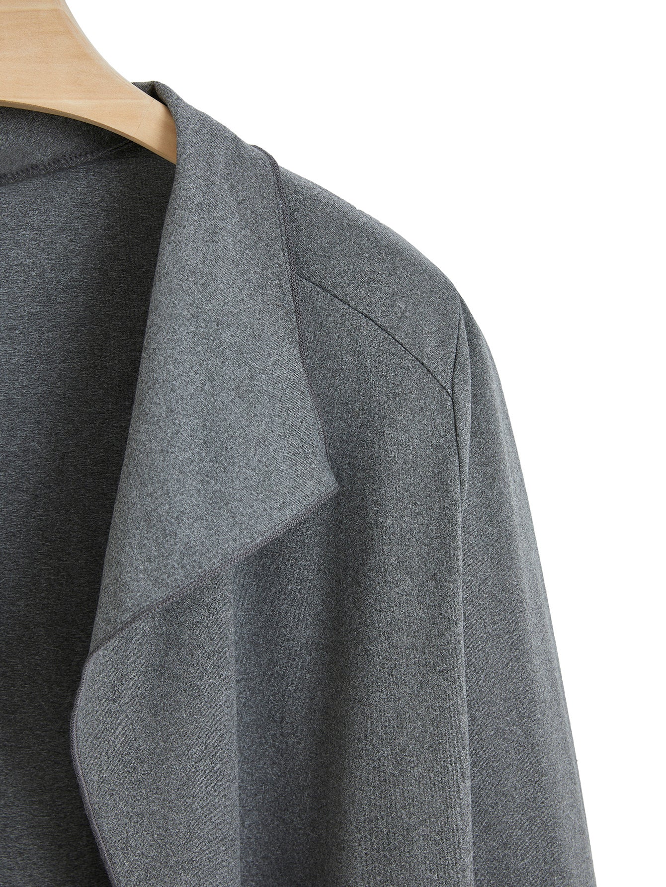 Elengatine Plus Lapel Neck Drop Shoulder Opened Front Coat