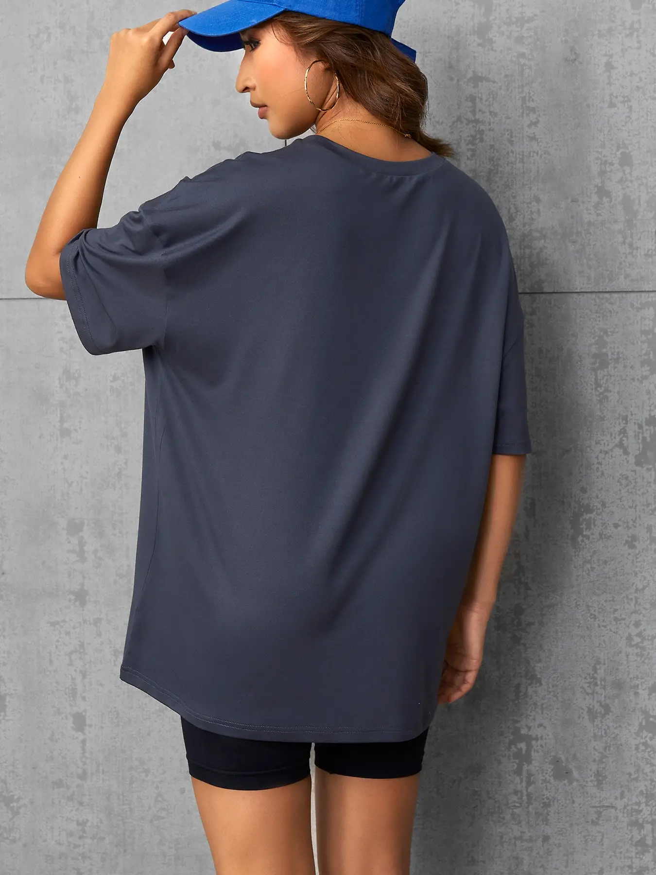 Elengatine Simple Drop Shoulder Tee Custom Printing