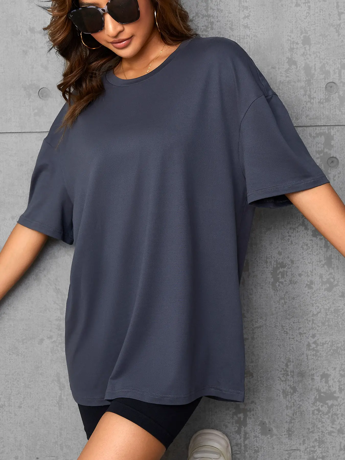 Elengatine Simple Drop Shoulder Tee Custom Printing