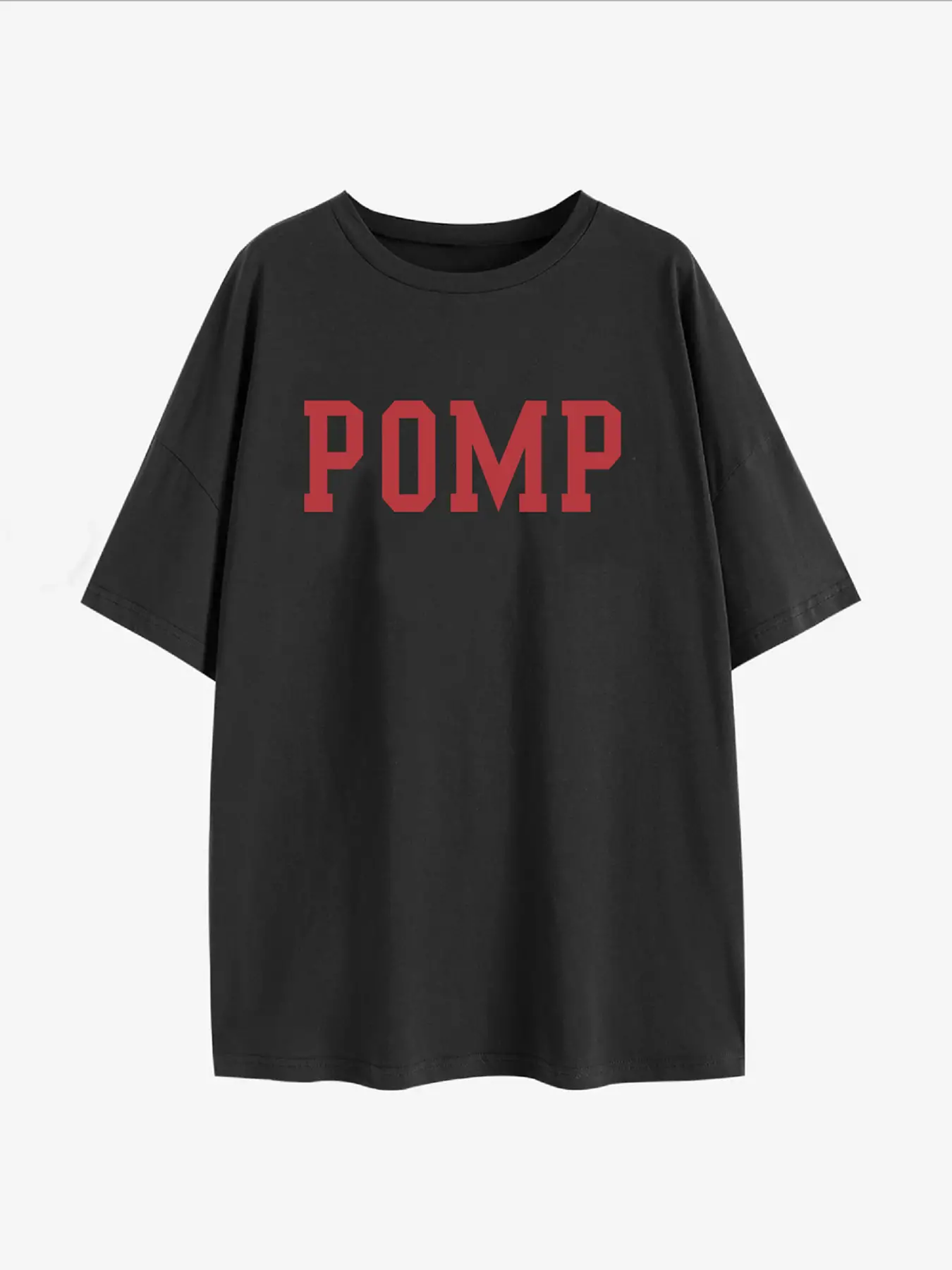 Elengatine Oversized Fashion Letter Graphic Drop Shoulder Tee