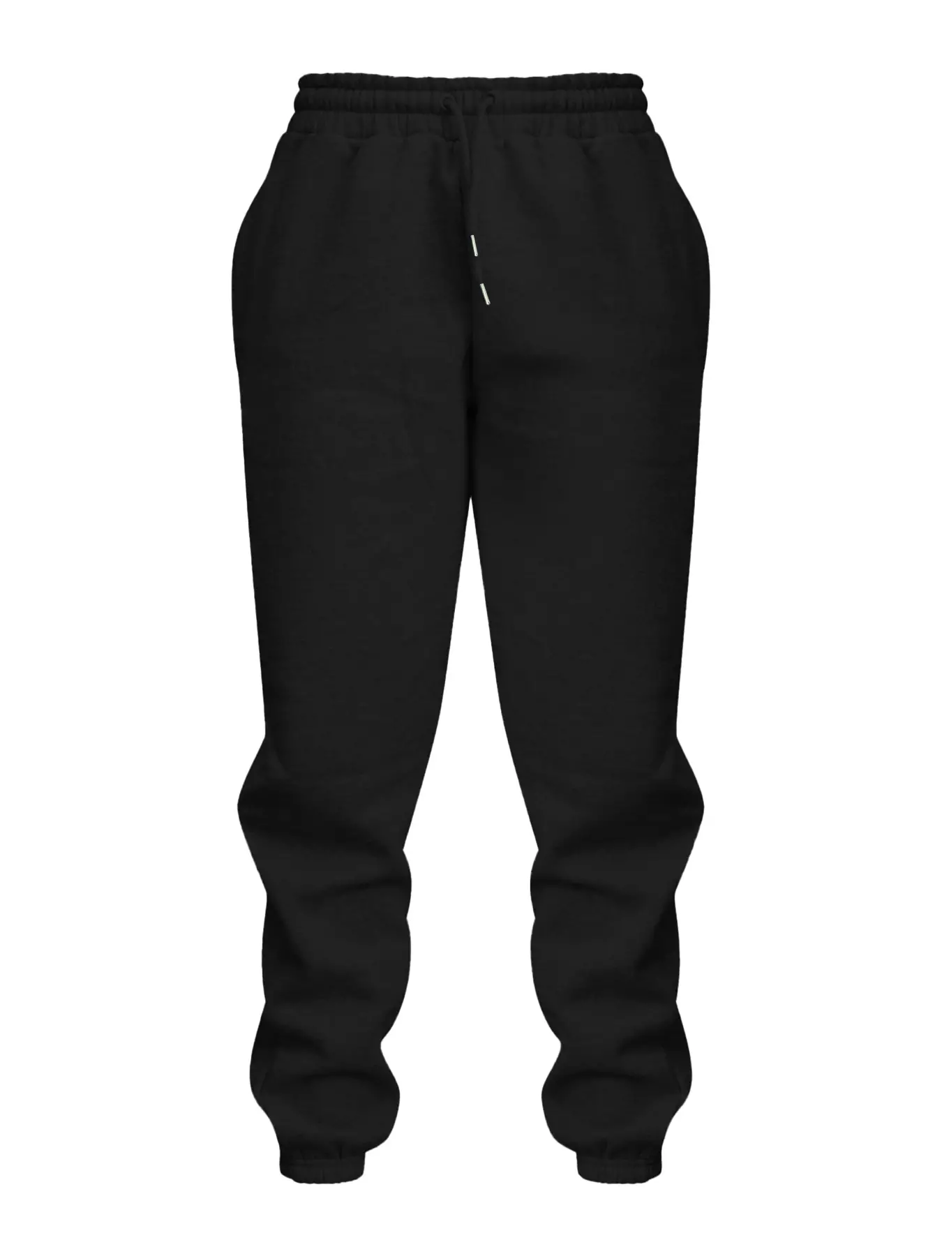 Elengatine Solid Drawstring Waist Sweatpants