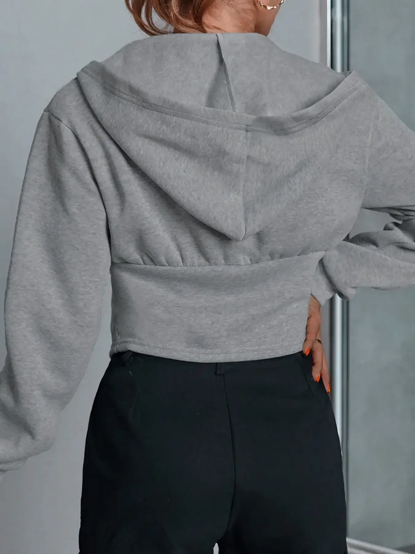 Elengatine Fashion Simple Grey Hoodies
