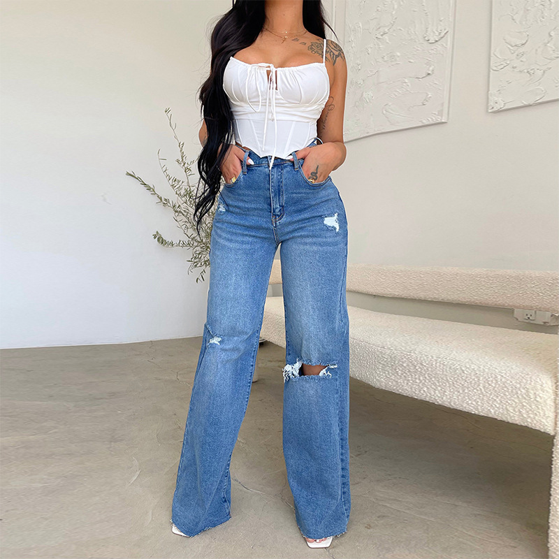 Elengatine Causal Blue Jeans for Women C58002