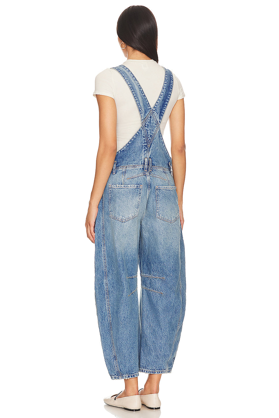 Elengatine Women's Denim Barrel Jeans,Adjustable Shoulder Straps with Buckle Closure Denim Overall BTN001
