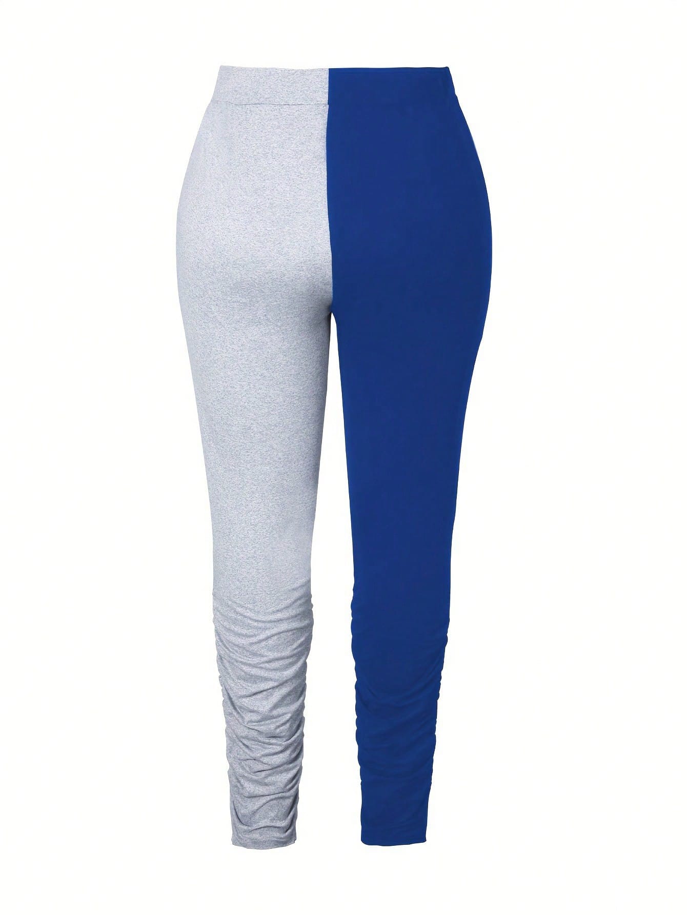 Large Size Women's Perforated Color Blocked Pants