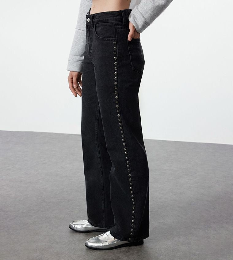 Elengatine Non-Stretch Straight Leg Jeans BTN021