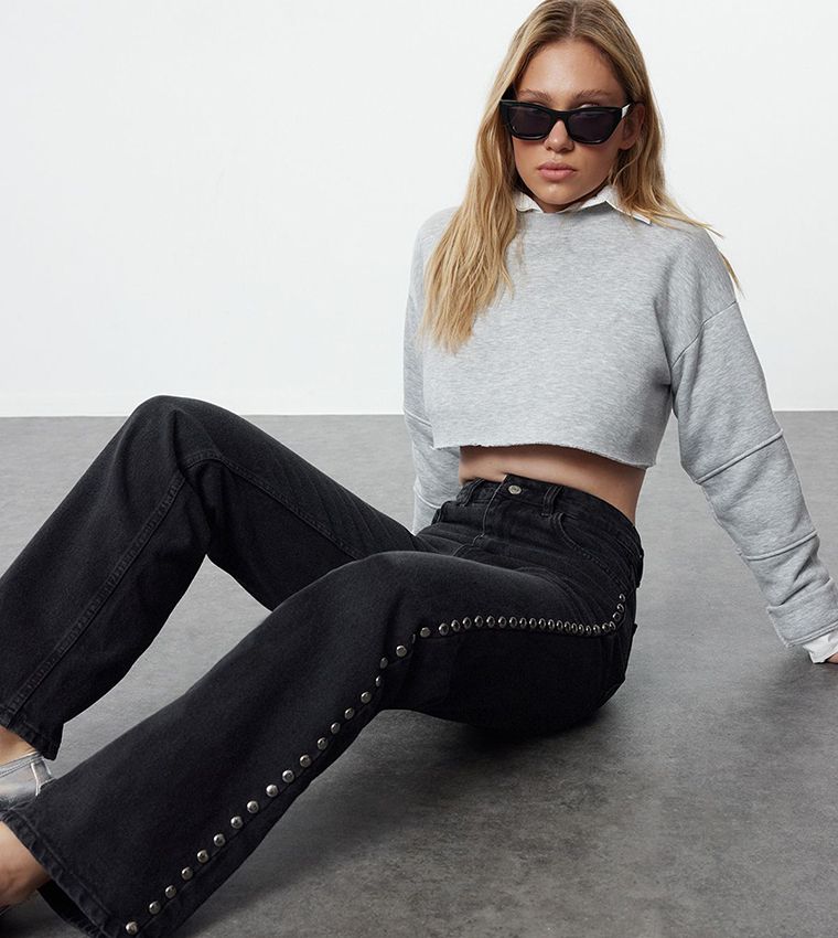 Elengatine Non-Stretch Straight Leg Jeans BTN021