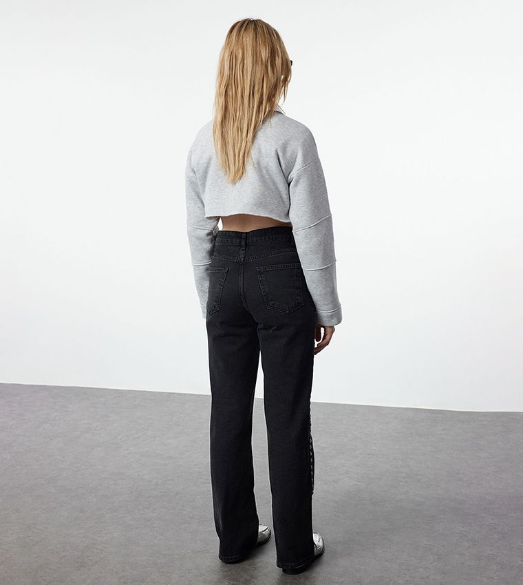Elengatine Non-Stretch Straight Leg Jeans BTN021