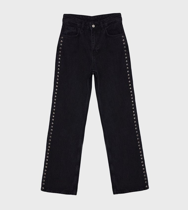 Elengatine Non-Stretch Straight Leg Jeans BTN021