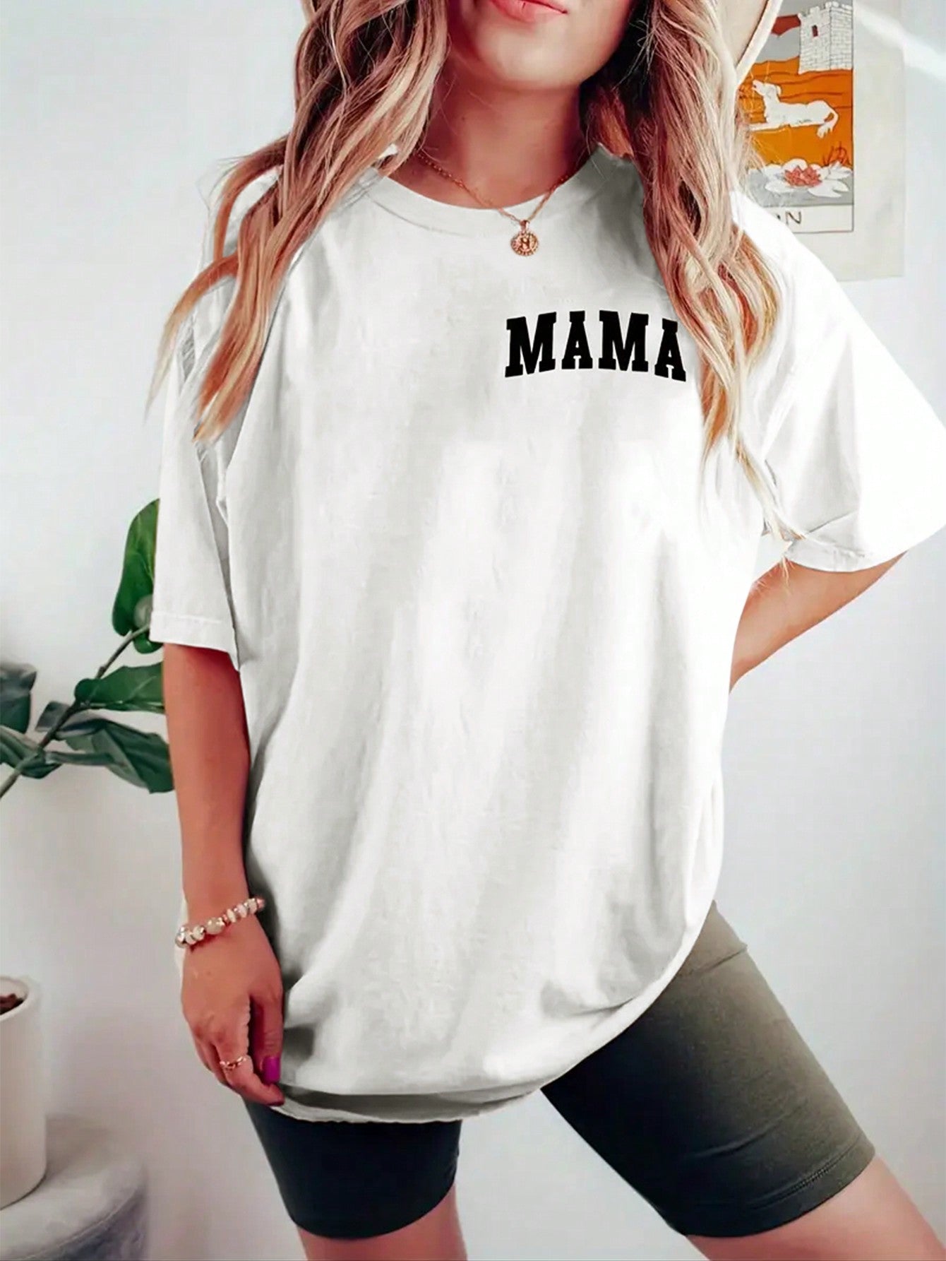 Elengatine 3 Pack Oversized T-shirt,Letter Print Short Sleeve Crew Neck Drop Shoulder Tee,Comfort Causal Loose Graphic T-shirt For Summer,Daily Summer Tops for Hot Girls LB0039-361364365