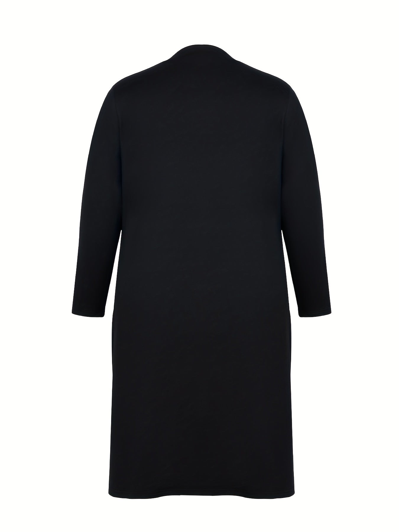 Elengatine Plus Casual Daily Simplicity Solid Color Cardigan Collar Coat