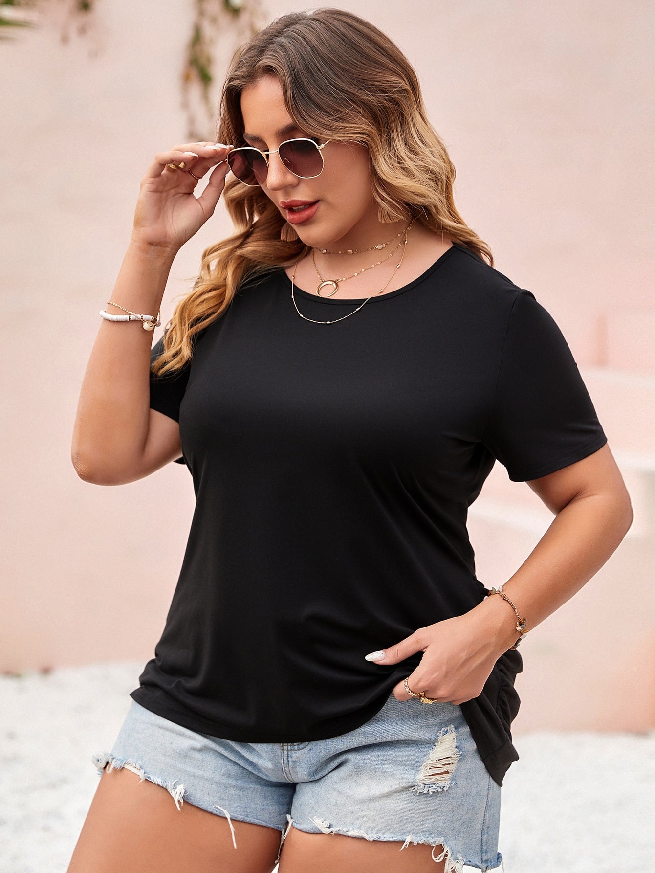 Elengatine DarK Green Causal T-Shirt MY0795