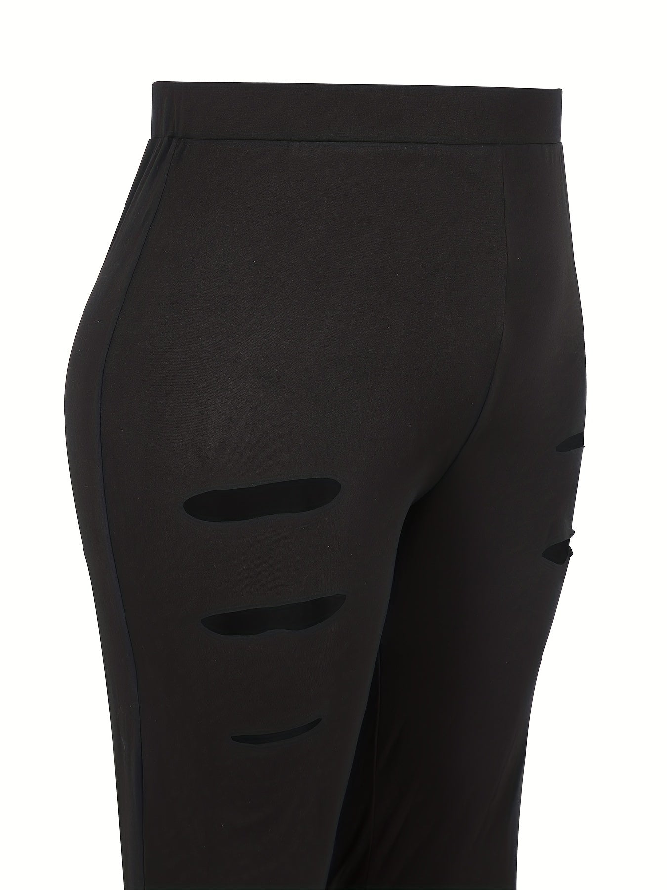 Elengatine Casual Solid Hollowed Out Patchwork Plus Size
