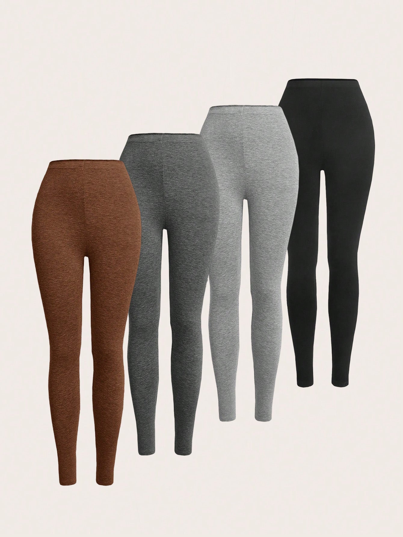Elengatine 4 PACK Solid High Waist Sports Leggings,High Stretch Seamless Comfortable Breathable Skinny Pants for 2024 Spring Summer,High Rise Tummy Control Sporty Yoga Leggings,Ladies Sportswear Clothing for Indoor Outdoor Wear BXD0021