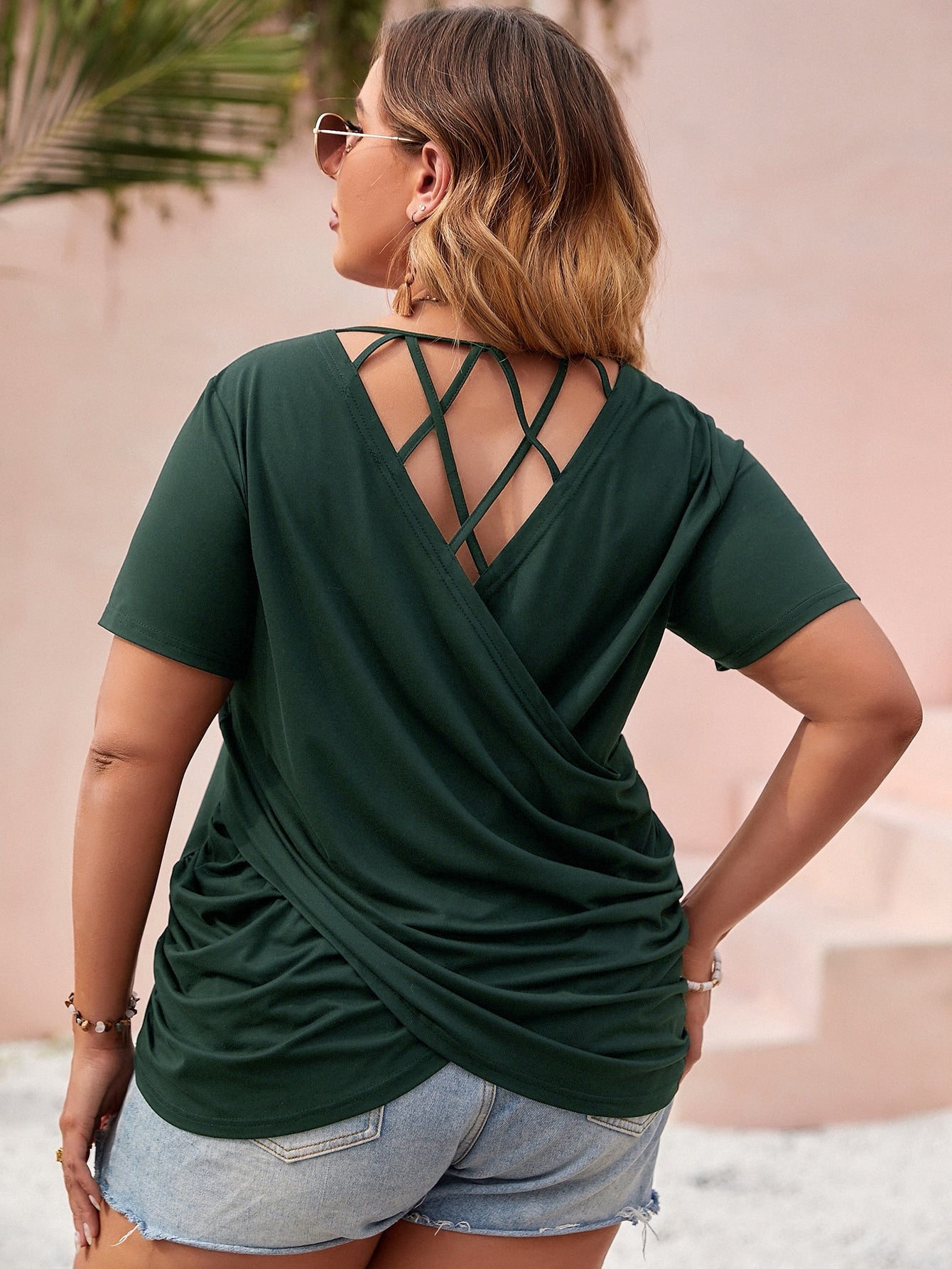 Elengatine DarK Green Causal T-Shirt MY0795