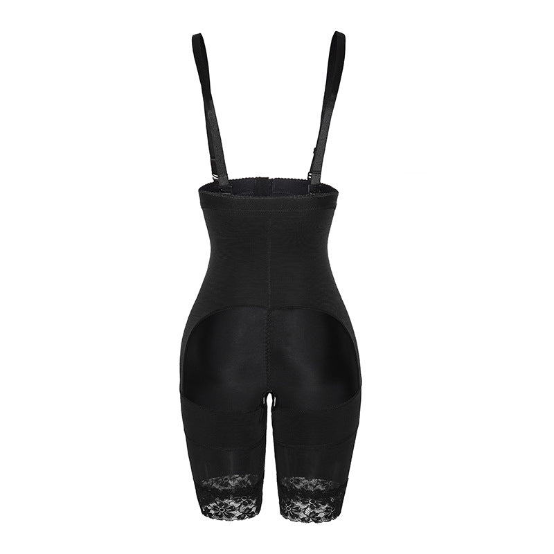 Elengatine High Waisted lace open crotch shapewear bodysuit with shoulder straps