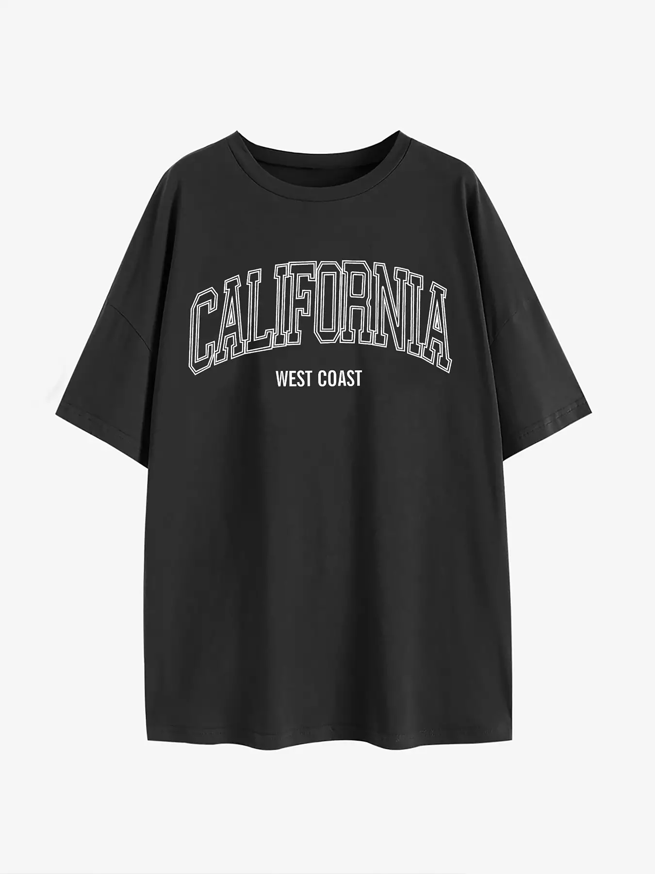 Elengatine Cool Letter Graphic Drop Should Tee