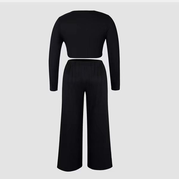Elengatine Plus Size Caucal Set Black Color Cozy Material
