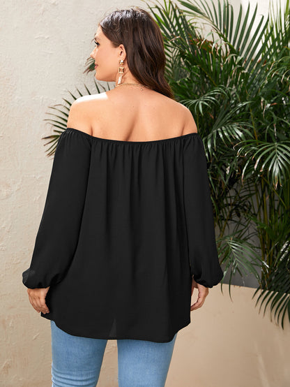 Elengatine Plus Solid Off Shoulder Top