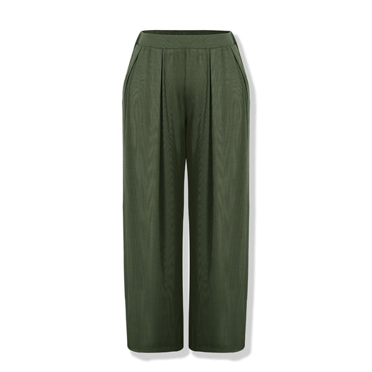 Elengatine Women Causal Pants Green