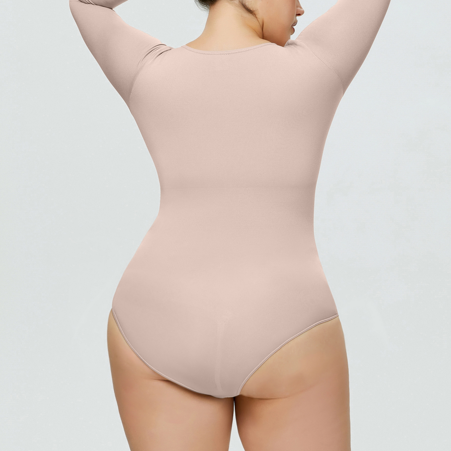 Elengatine Plain Long Sleeves Shapewear Bodysuit For Autumn&Winter