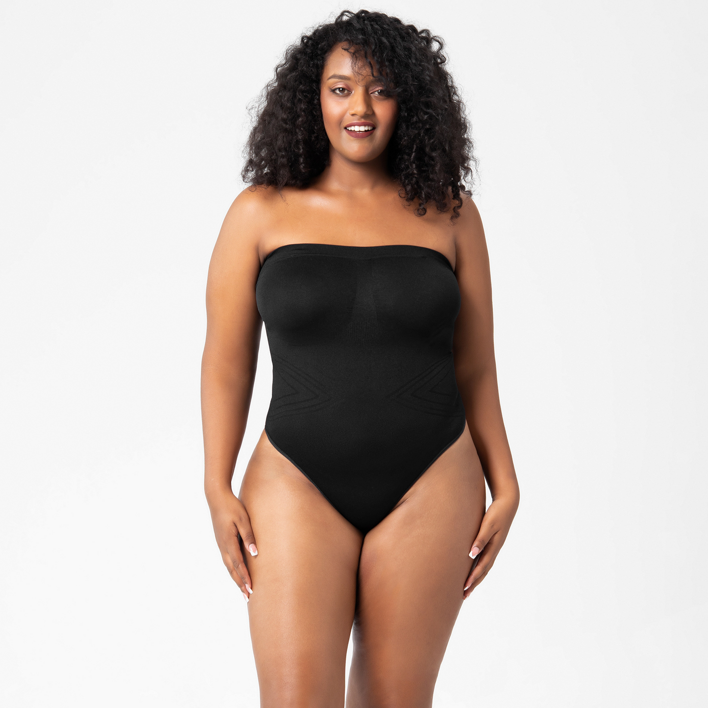 Elengatine Plain Detachable Shoulder Strap Bodysuit Shapewear