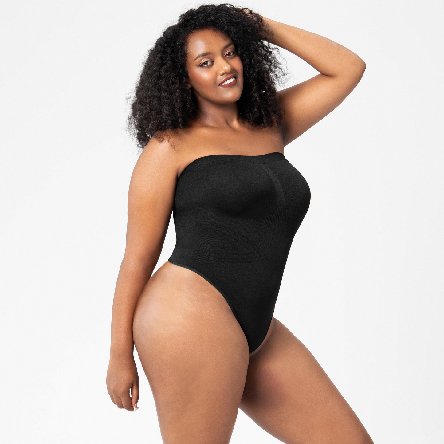 Elengatine Plain Detachable Shoulder Strap Bodysuit Shapewear