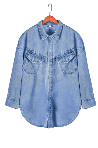 Elengatine Causal Blue Denim Jacket for Women BXD0043