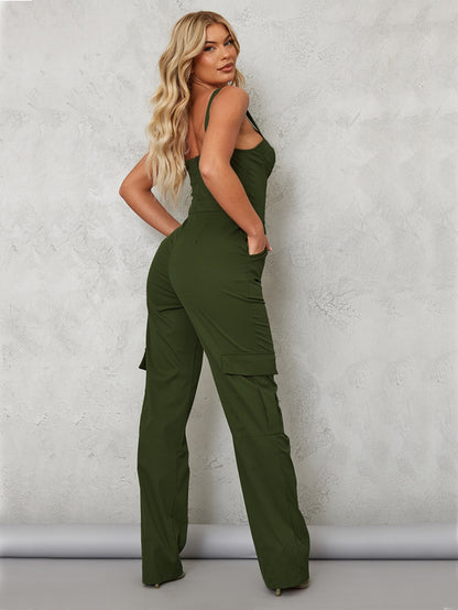 Solid Color Women's Jumpsuit Pants