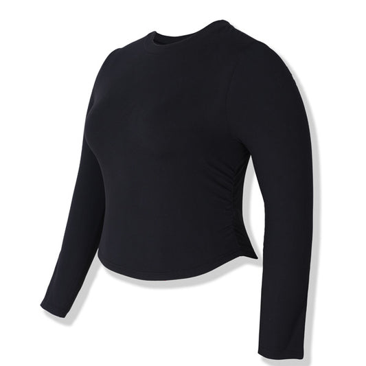 Elengatine Women Causal Long-Sleeved High Collar Tee Black